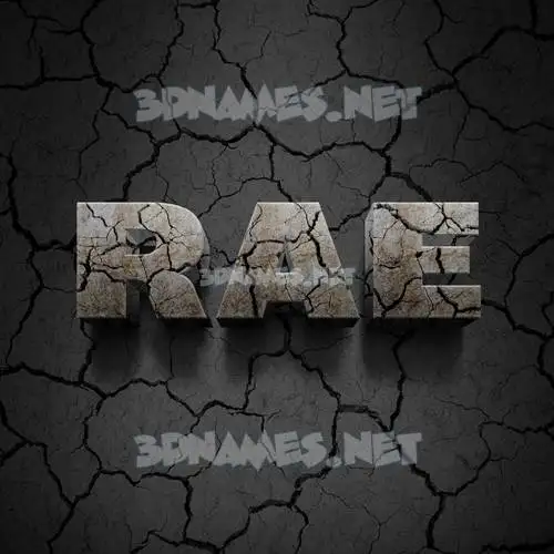 rae in Cracked Stone style - 3D name wallpaper