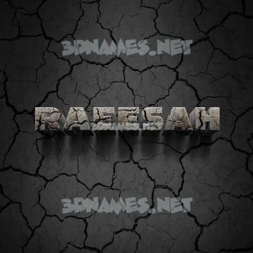 raeesah in Cracked Stone style - 3D name wallpaper