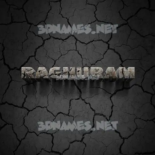 raghuram in Cracked Stone style - 3D name wallpaper