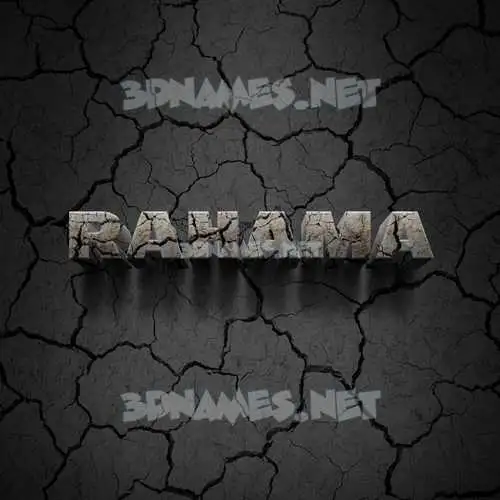 rahama in Cracked Stone style - 3D name wallpaper