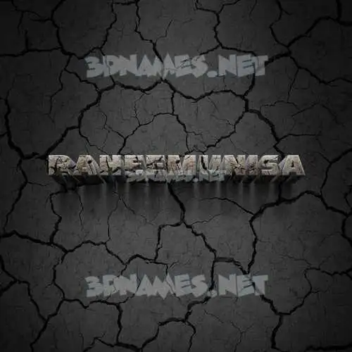 raheemunisa in Cracked Stone style - 3D name wallpaper