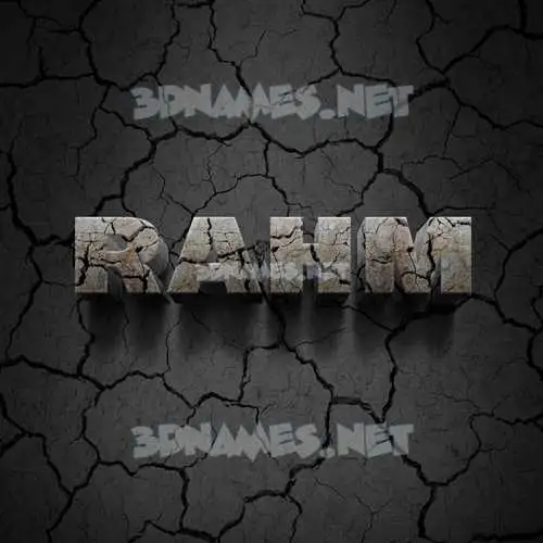 rahm in Cracked Stone style - 3D name wallpaper