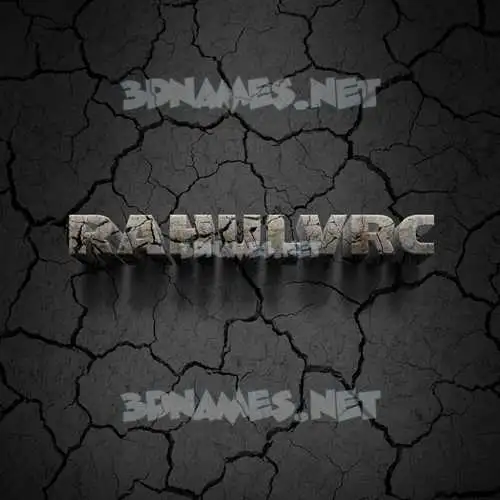 rahulvrc in Cracked Stone style - 3D name wallpaper