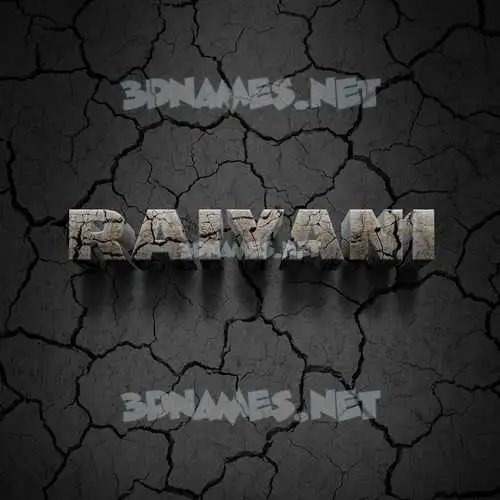 raiyani in Cracked Stone style - 3D name wallpaper