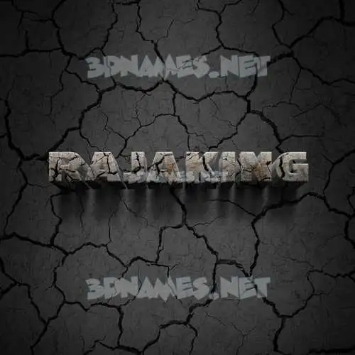 rajaking in Cracked Stone style - 3D name wallpaper
