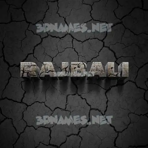 rajbali in Cracked Stone style - 3D name wallpaper