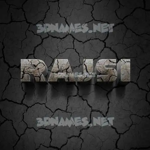 rajsi in Cracked Stone style - 3D name wallpaper