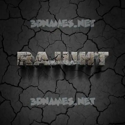 rajuht in Cracked Stone style - 3D name wallpaper