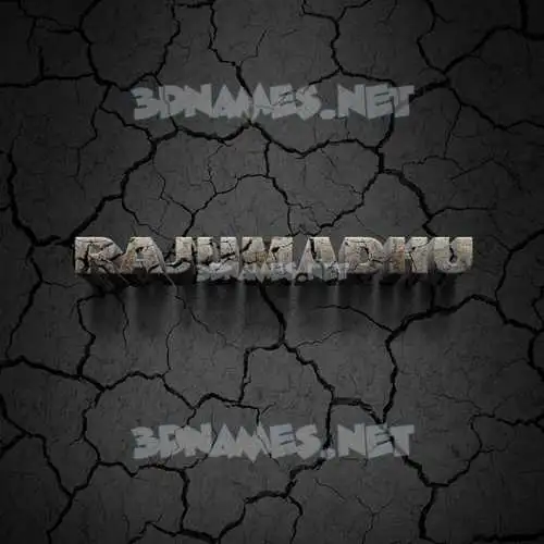 rajumadhu in Cracked Stone style - 3D name wallpaper