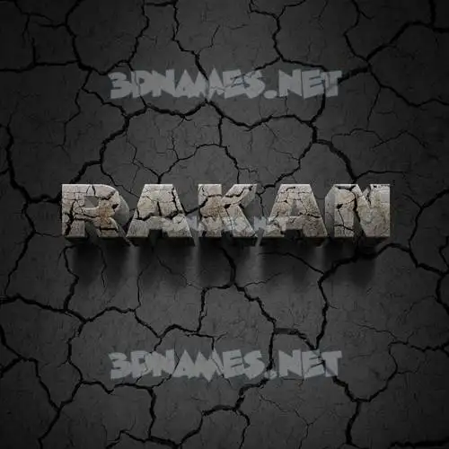 rakan in Cracked Stone style - 3D name wallpaper
