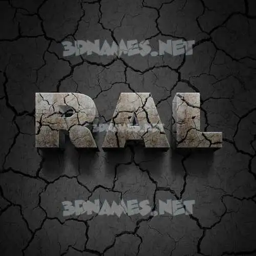 ral in Cracked Stone style - 3D name wallpaper ral in Cracked Stone style - 3D name wallpaper