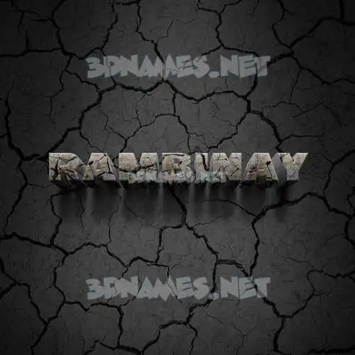 rambinay in Cracked Stone style - 3D name wallpaper