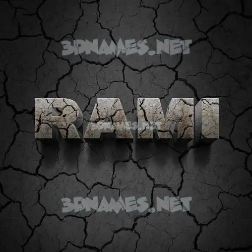 rami in Cracked Stone style - 3D name wallpaper rami in Cracked Stone style - 3D name wallpaper