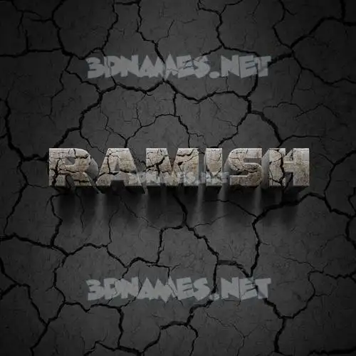 ramish in Cracked Stone style - 3D name wallpaper