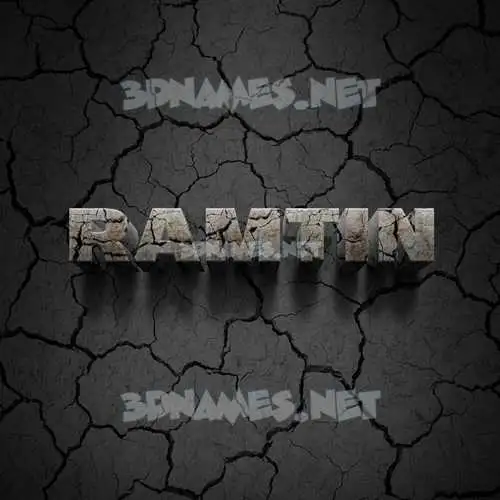 ramtin in Cracked Stone style - 3D name wallpaper