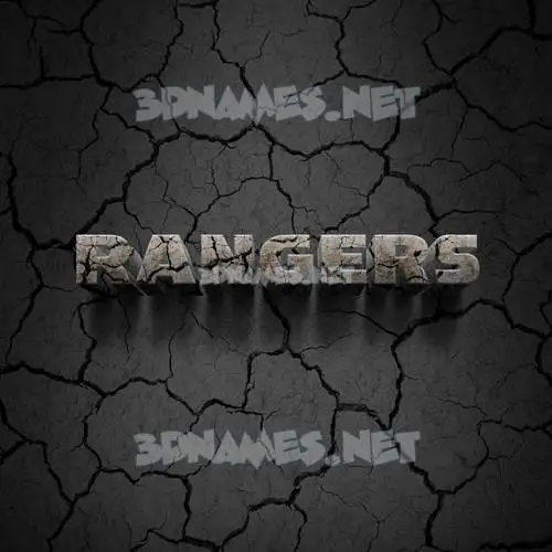 rangers in Cracked Stone style - 3D name wallpaper rangers in Cracked Stone style - 3D name wallpaper
