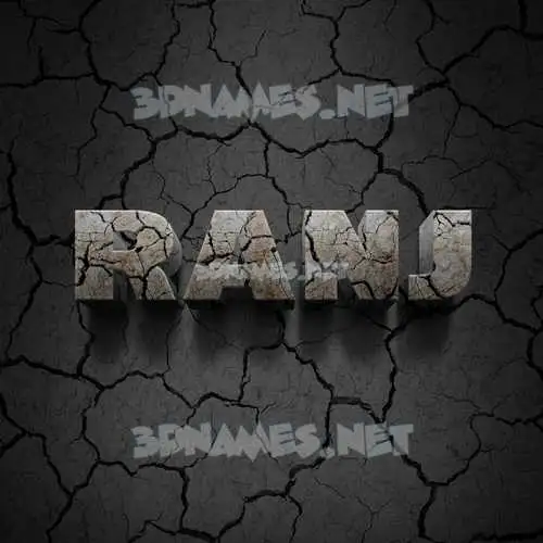 ranj in Cracked Stone style - 3D name wallpaper
