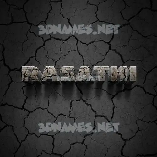rasathi in Cracked Stone style - 3D name wallpaper