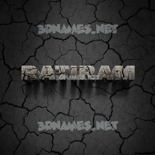 ratiram in Cracked Stone style - 3D name wallpaper