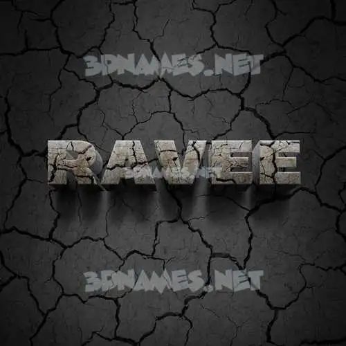 ravee in Cracked Stone style - 3D name wallpaper