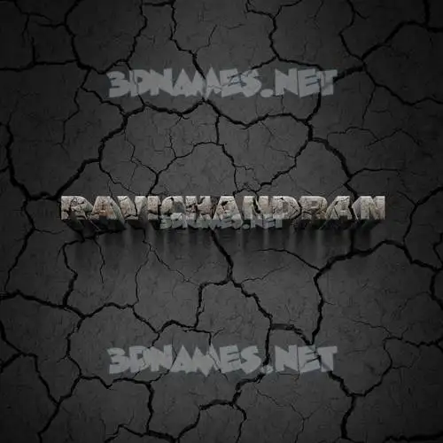 ravichandran in Cracked Stone style - 3D name wallpaper