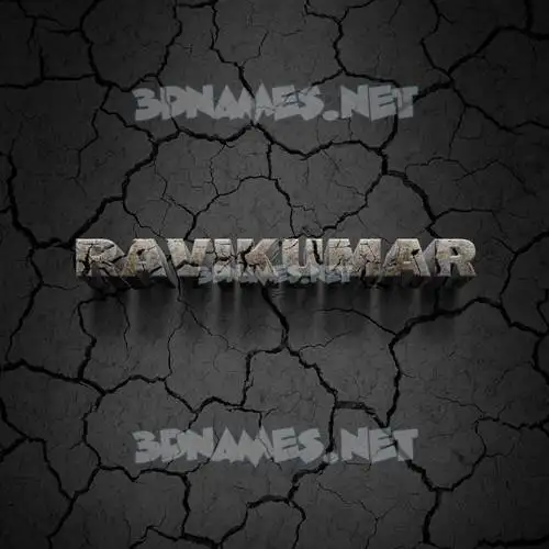 ravikumar in Cracked Stone style - 3D name wallpaper