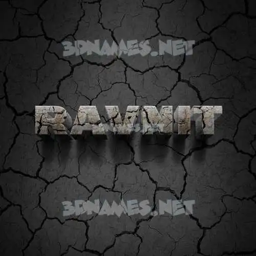 ravnit in Cracked Stone style - 3D name wallpaper