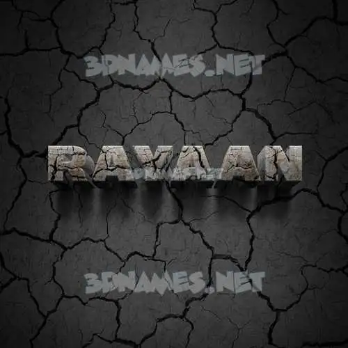 rayaan in Cracked Stone style - 3D name wallpaper