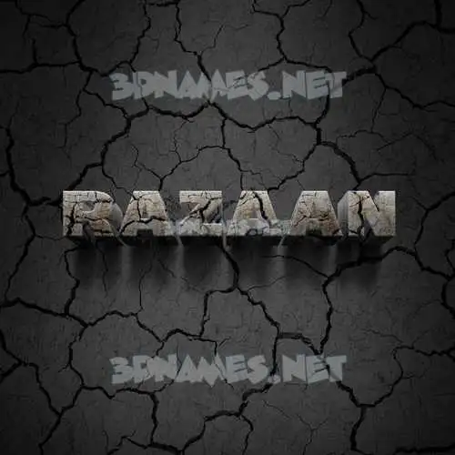 razaan in Cracked Stone style - 3D name wallpaper razaan in Cracked Stone style - 3D name wallpaper
