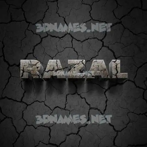 razal in Cracked Stone style - 3D name wallpaper razal in Cracked Stone style - 3D name wallpaper