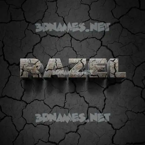 razel in Cracked Stone style - 3D name wallpaper