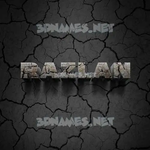 razlan in Cracked Stone style - 3D name wallpaper razlan in Cracked Stone style - 3D name wallpaper