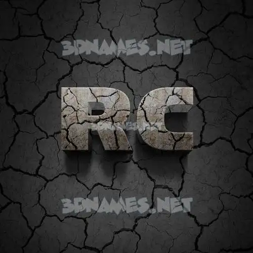 rc in Cracked Stone style - 3D name wallpaper rc in Cracked Stone style - 3D name wallpaper