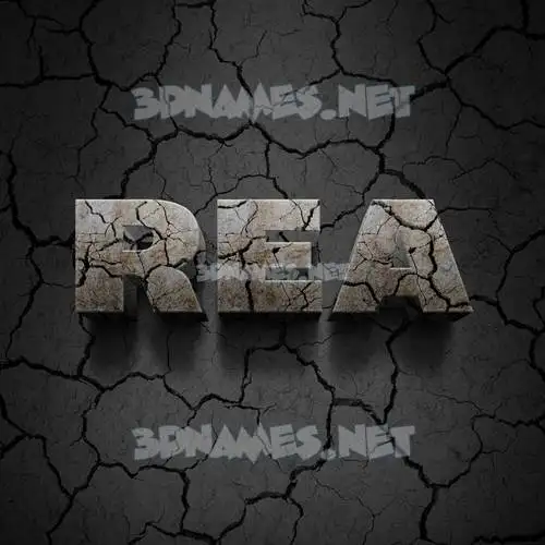 rea in Cracked Stone style - 3D name wallpaper