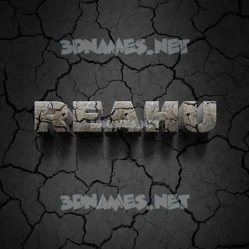 reahu in Cracked Stone style - 3D name wallpaper
