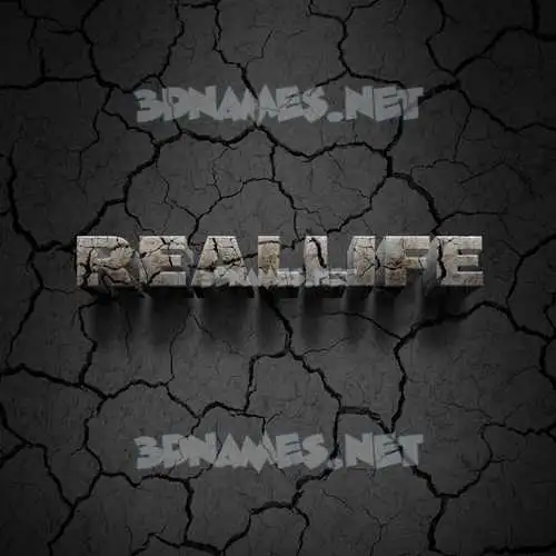 reallife in Cracked Stone style - 3D name wallpaper reallife in Cracked Stone style - 3D name wallpaper