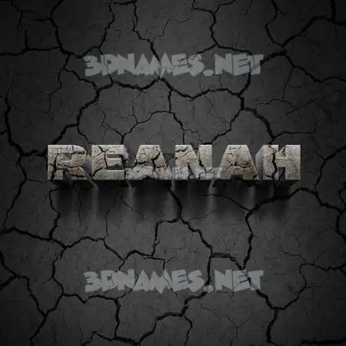 reanah in Cracked Stone style - 3D name wallpaper