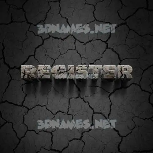 register in Cracked Stone style - 3D name wallpaper