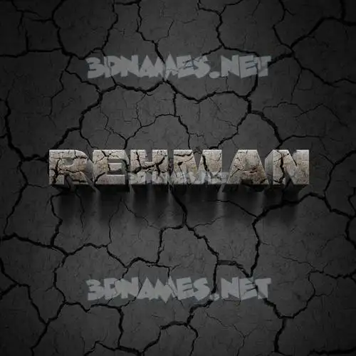 rehman in Cracked Stone style - 3D name wallpaper
