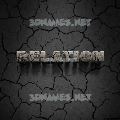 relation in Cracked Stone style - 3D name wallpaper