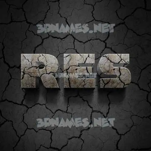 res in Cracked Stone style - 3D name wallpaper res in Cracked Stone style - 3D name wallpaper