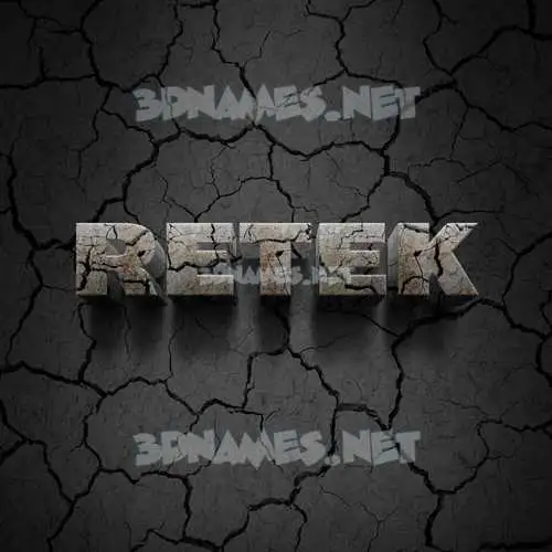 retek in Cracked Stone style - 3D name wallpaper