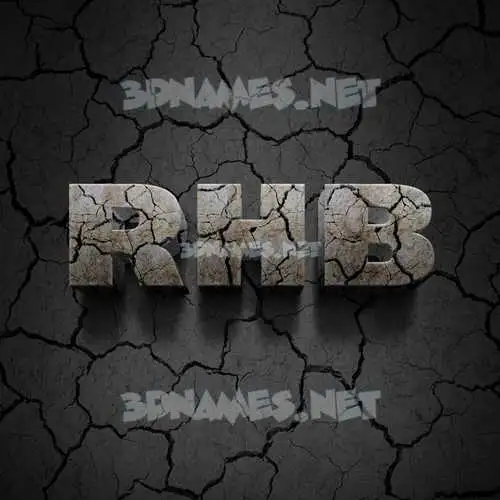rhb in Cracked Stone style - 3D name wallpaper rhb in Cracked Stone style - 3D name wallpaper
