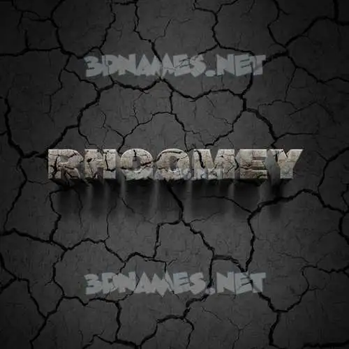 rhoomey in Cracked Stone style - 3D name wallpaper
