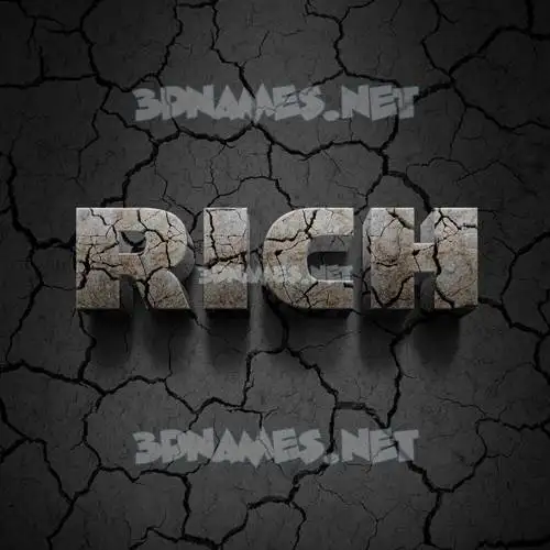 rich in Cracked Stone style - 3D name wallpaper