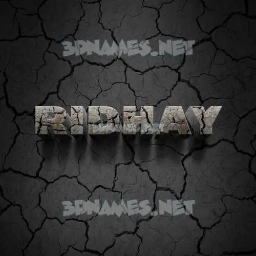 ridhay in Cracked Stone style - 3D name wallpaper