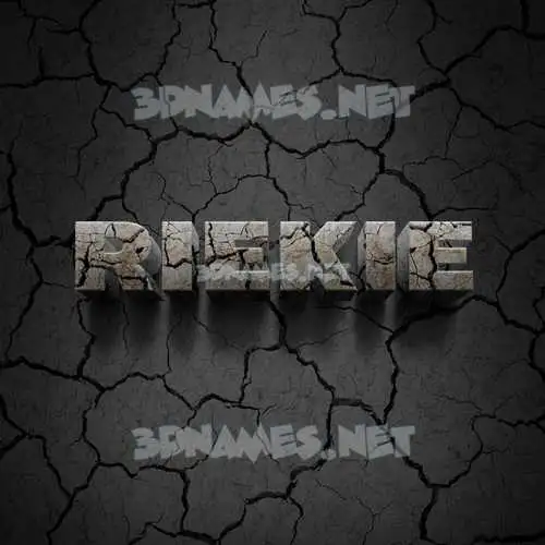riekie in Cracked Stone style - 3D name wallpaper