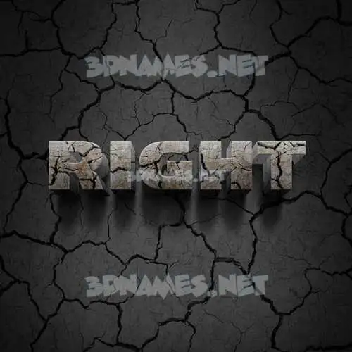 right in Cracked Stone style - 3D name wallpaper right in Cracked Stone style - 3D name wallpaper