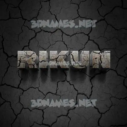 rikun in Cracked Stone style - 3D name wallpaper
