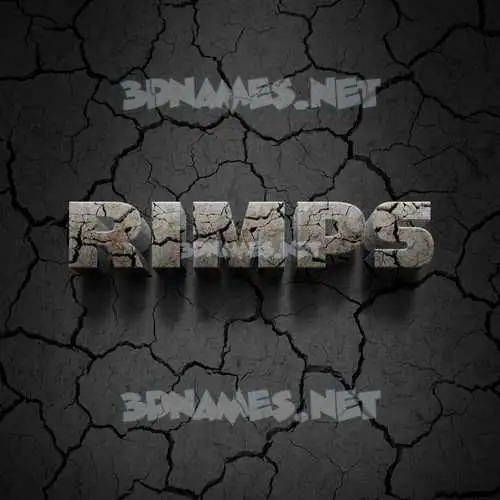 rimps in Cracked Stone style - 3D name wallpaper rimps in Cracked Stone style - 3D name wallpaper